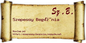 Szepessy Begónia névjegykártya